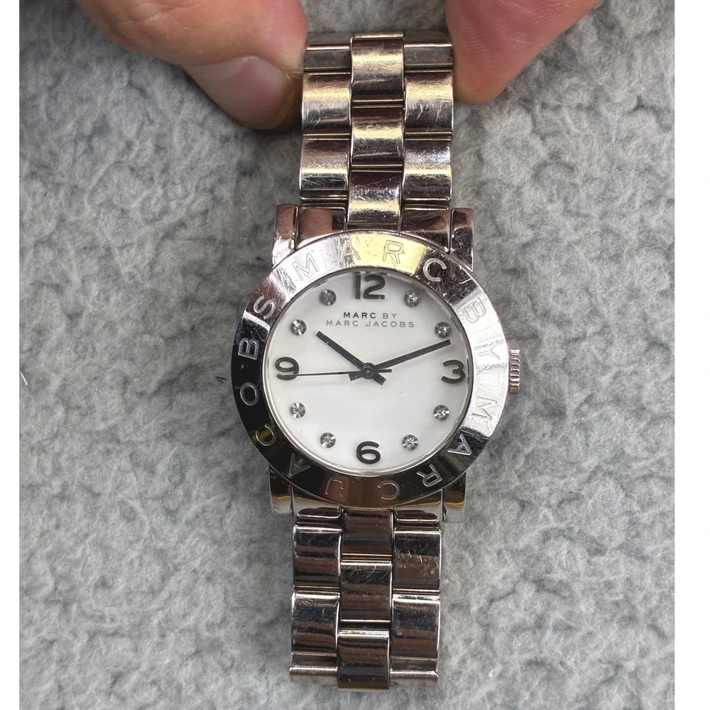 Marc By Marc Jacobs Amy MBM3054 Watch Womens Silver Crystal Stainless Steel Chic